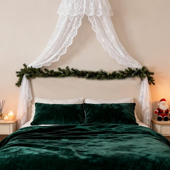 2PCS 6FT Pre-lit Christmas Cedar Garland with LED Lights Realistic Faux Greenery for Fireplace Table Mantle Wall Indoor Outdoor Winter Holiday Decorations Ornaments