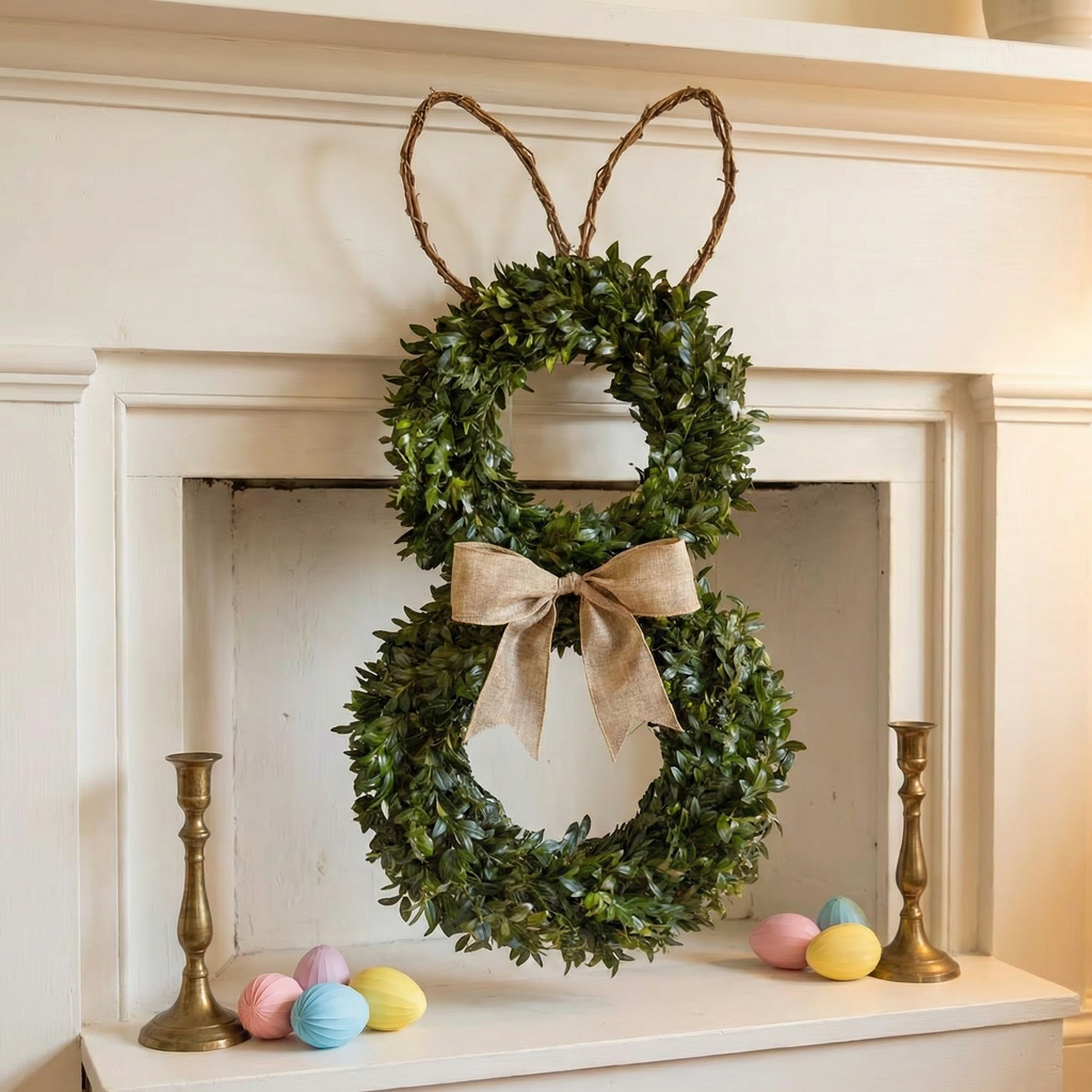 Perfect Rabbit-Shaped Spring Wreath