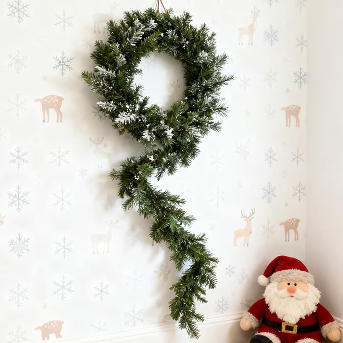2PCS 6FT Pre-lit Christmas Cedar Garland with LED Lights Realistic Faux Greenery for Fireplace Table Mantle Wall Indoor Outdoor Winter Holiday Decorations Ornaments