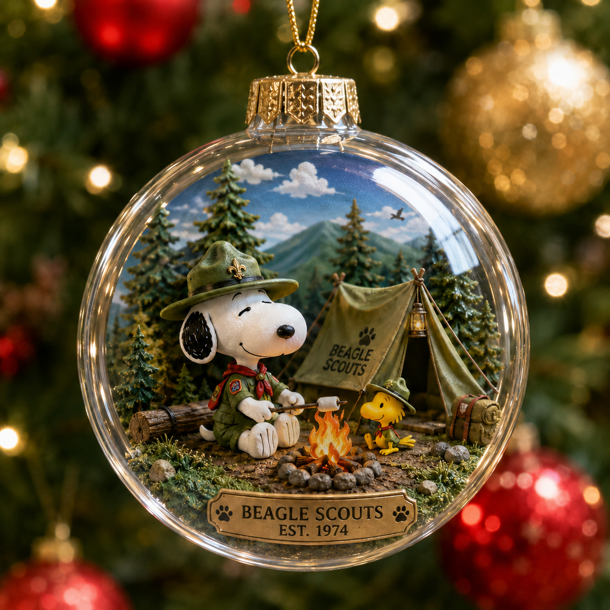 Beagle Scouts Est. 1974 Campfire Ornament
