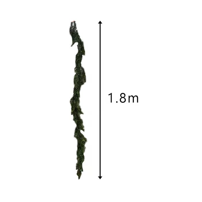 2PCS 6FT Pre-lit Christmas Cedar Garland with LED Lights Realistic Faux Greenery for Fireplace Table Mantle Wall Indoor Outdoor Winter Holiday Decorations Ornaments