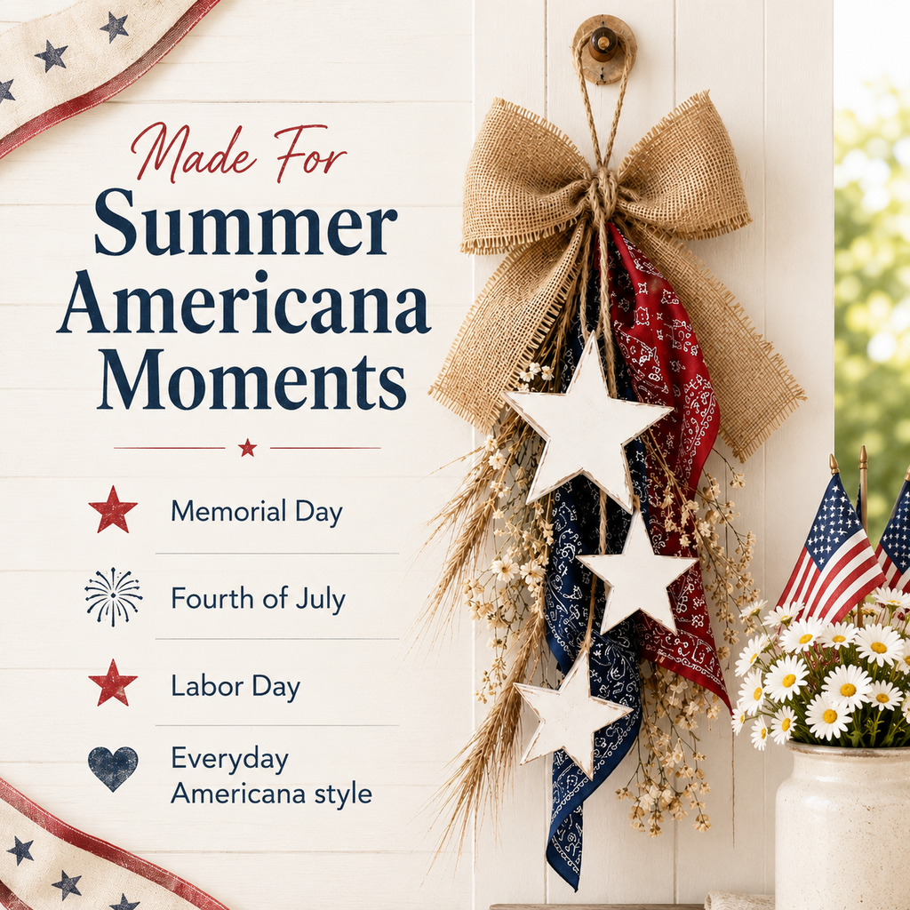 Rustic Americana Burlap Star Wall Hanging