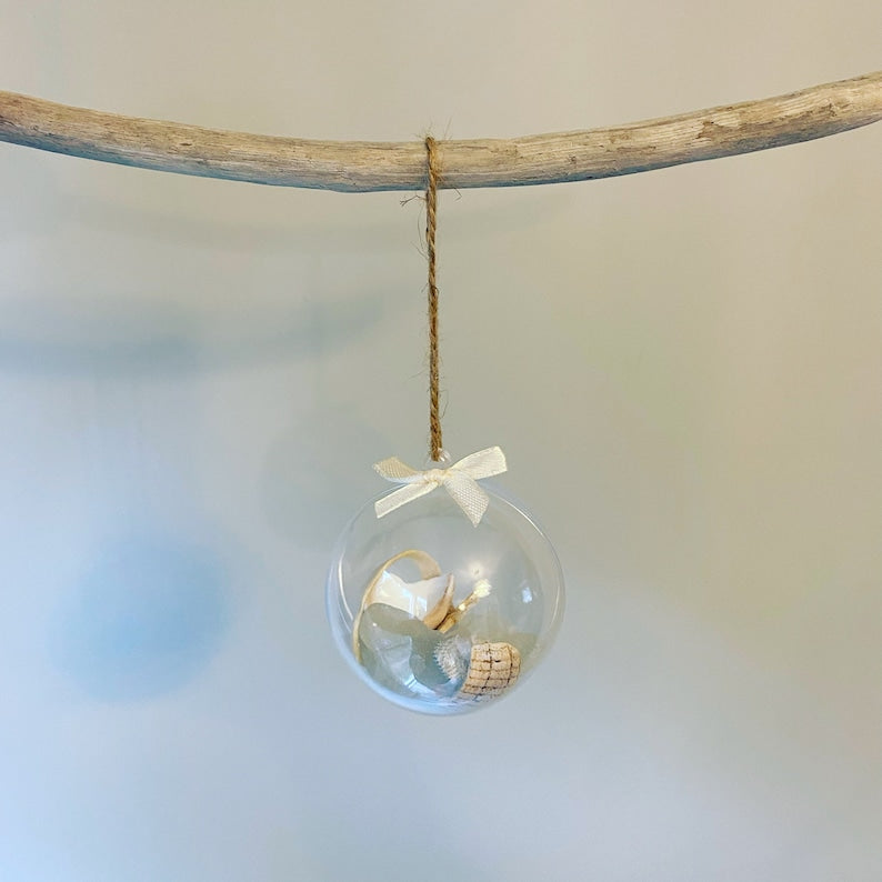 Cornish Sea Glass Christmas Baubles • Coastal Home Decorations • Handmade in Cornwall