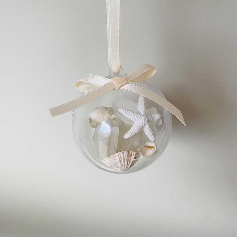 Cornish Sea Glass Christmas Baubles • Coastal Home Decorations • Handmade in Cornwall